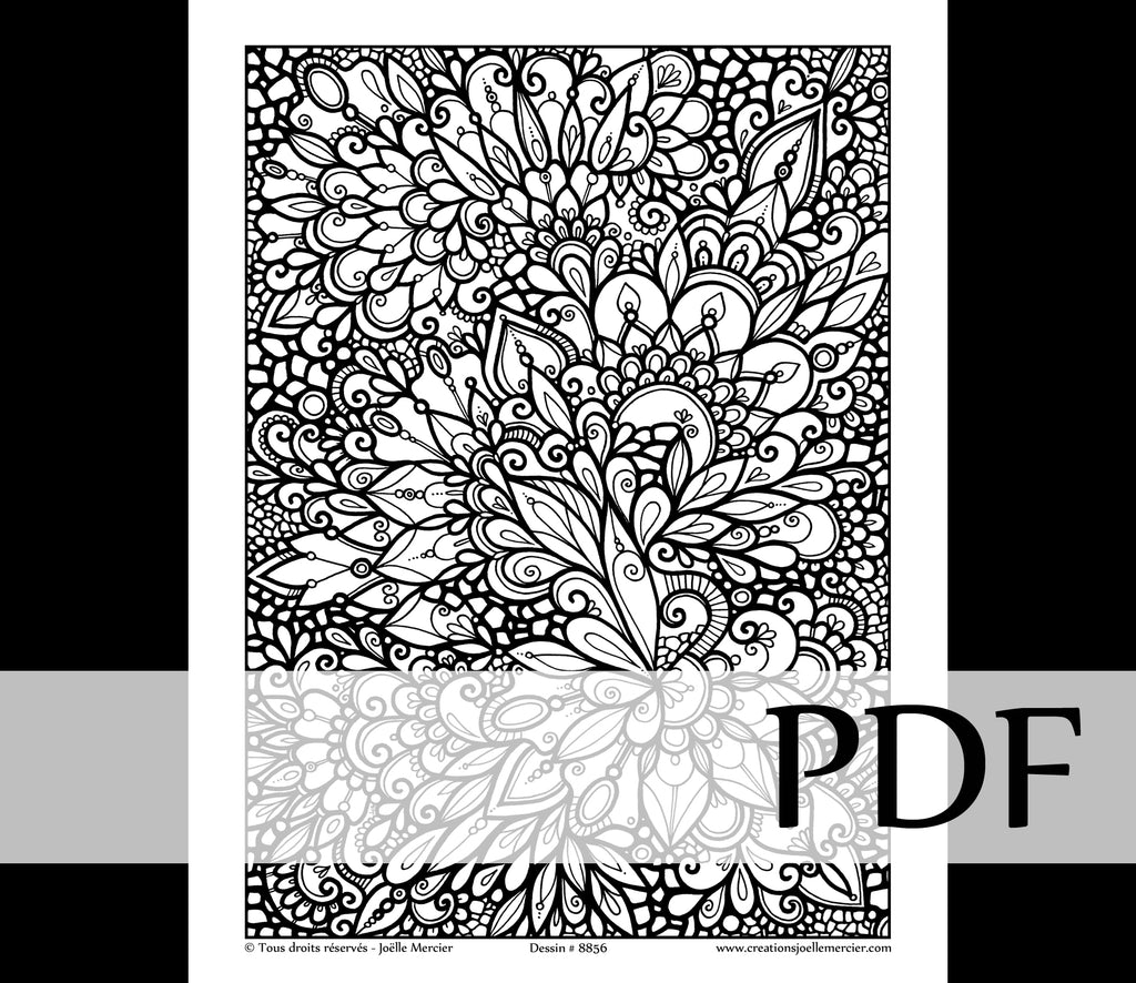Téléchargement instantané - PDF à imprimer et colorier - ABSTRAIT #8856