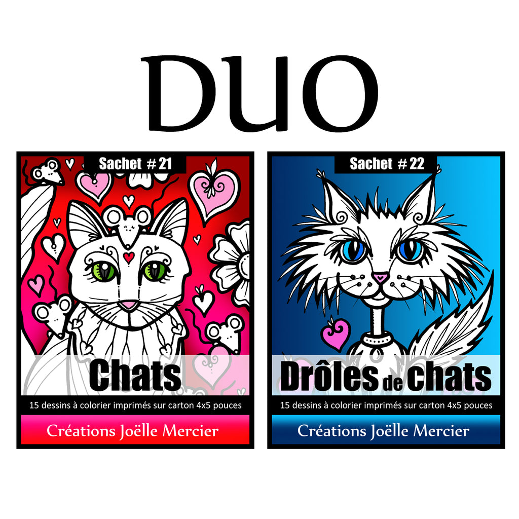 DUO - Sachet #21 Chats + Sachet #22 Drôles de chats