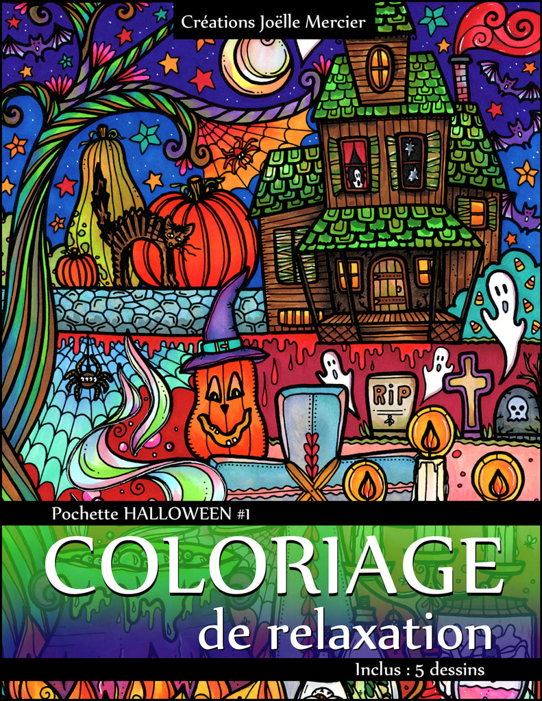 Pochette HALLOWEEN #1 - Coloriage de relaxation - 5 dessins