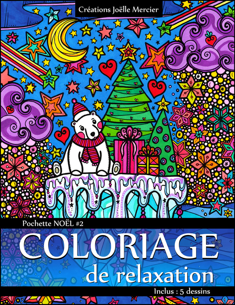 Pochette Noël #2 - 5 dessins - Coloriage de relaxation