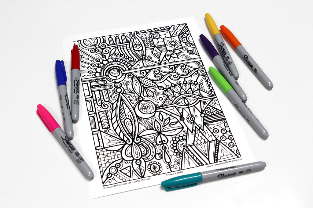Dessin #0060 - Mandala à colorier imprimé sur carton - REGARD ABSTRAIT