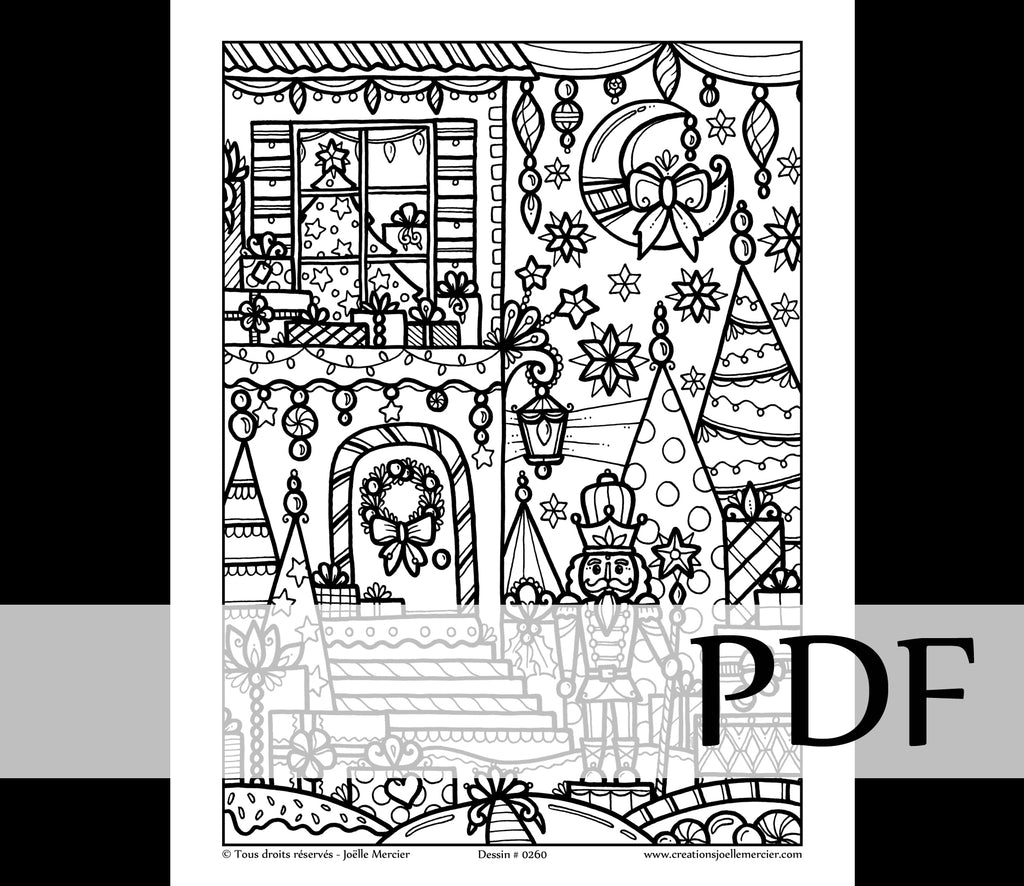 Téléchargement instantané - PDF à imprimer et colorier - LA MAISON DU CASSE-NOISETTE #0260, Noël