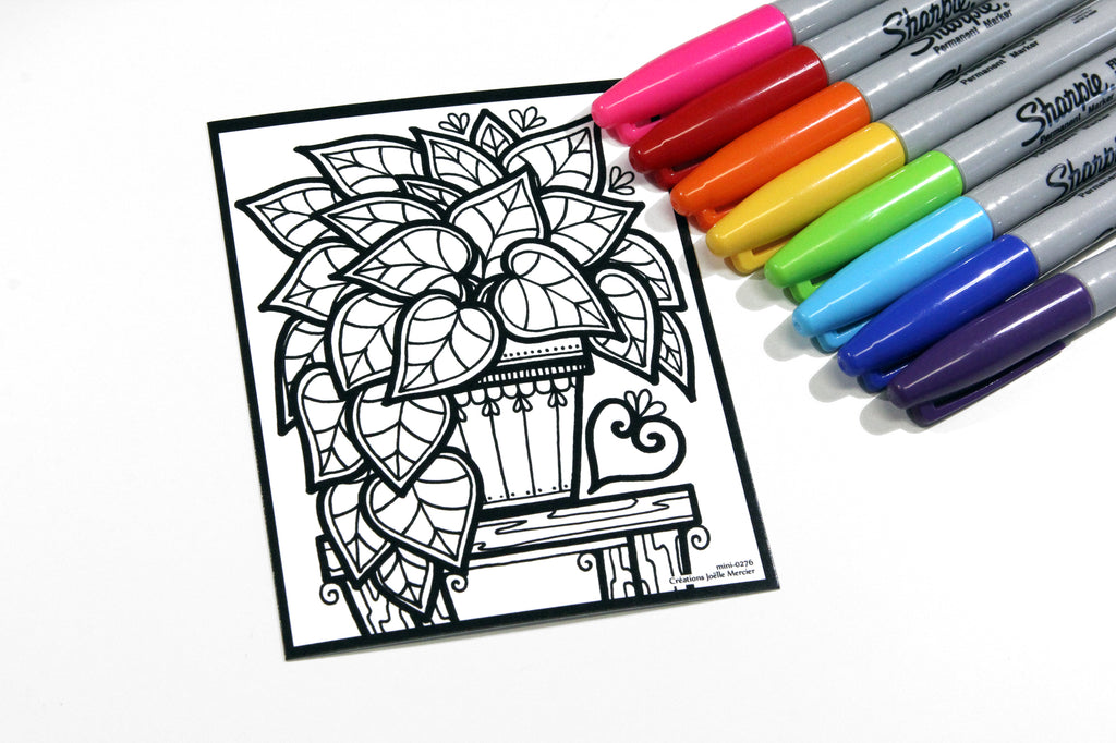 Défi-Mini #0276, PLANTE D'INTÉRIEUR, imprimé sur carton, format 4x5 pouces