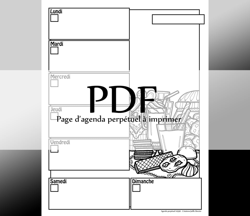 Page #0356 Agenda perpétuel - Téléchargement instantané - PDF à imprimer, LAIT AU CHOCOLAT