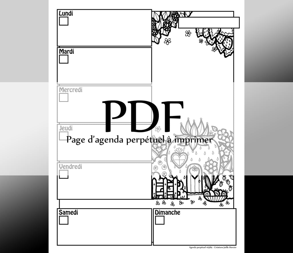 Page #0384 Agenda perpétuel - Téléchargement instantané - PDF à imprimer, MAISON FRAISE