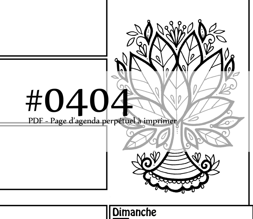 Page #0404 Agenda perpétuel - Téléchargement instantané - PDF à imprimer, ARBRE À 7 FEUILLES