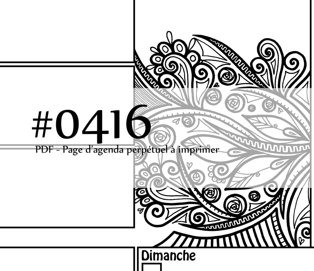 Page #0416 Agenda perpétuel - Téléchargement instantané - PDF à imprimer, ABSTRAIT