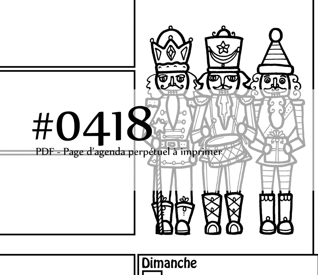 Page #0418 Agenda perpétuel - Téléchargement instantané - PDF à imprimer, CASSE-NOISETTES, Noël