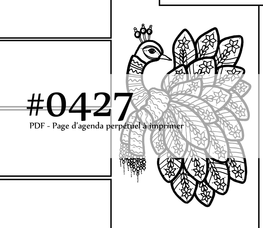 Page #0427 Agenda perpétuel - Téléchargement instantané - PDF à imprimer, PAON FRILEUX