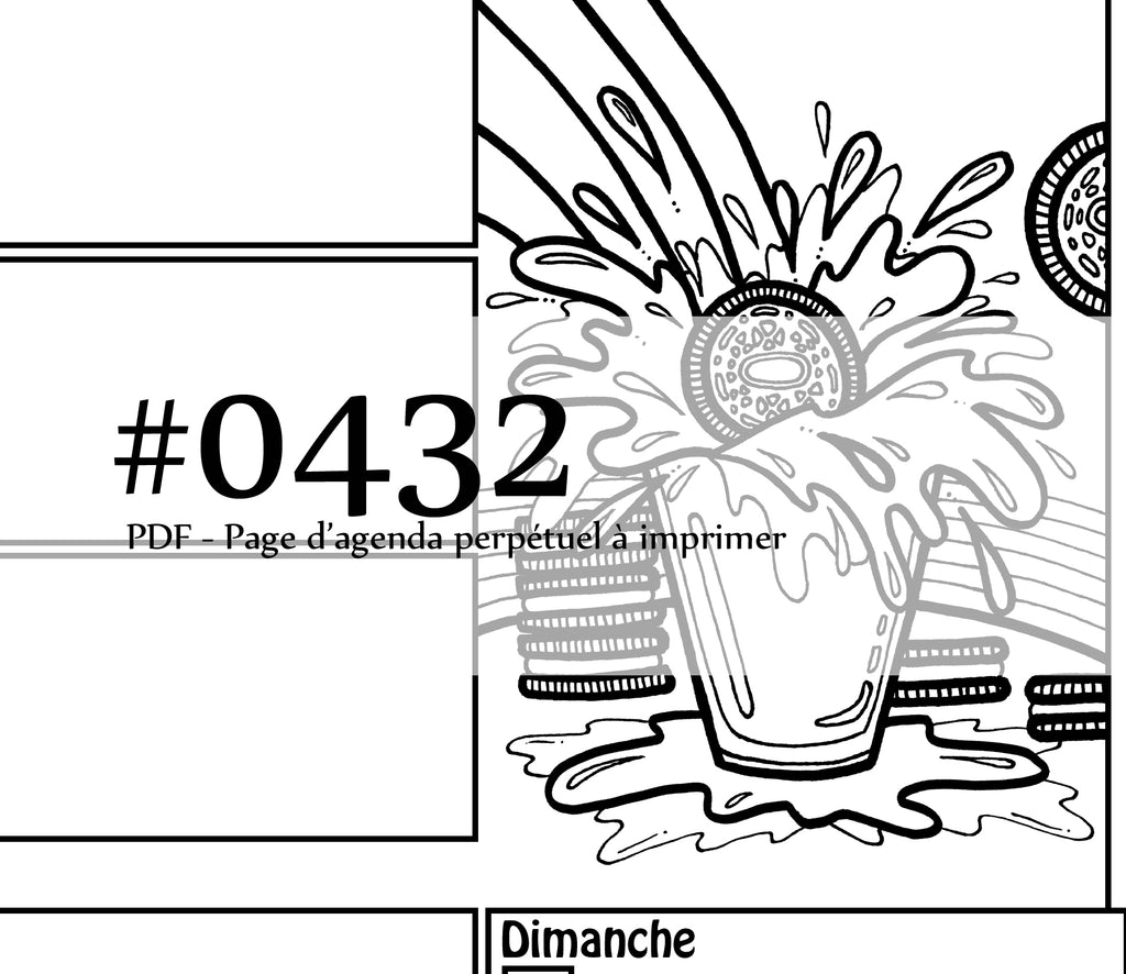 Page #0432 Agenda perpétuel - Téléchargement instantané - PDF à imprimer, LE LANCÉ DU BISCUIT, lait