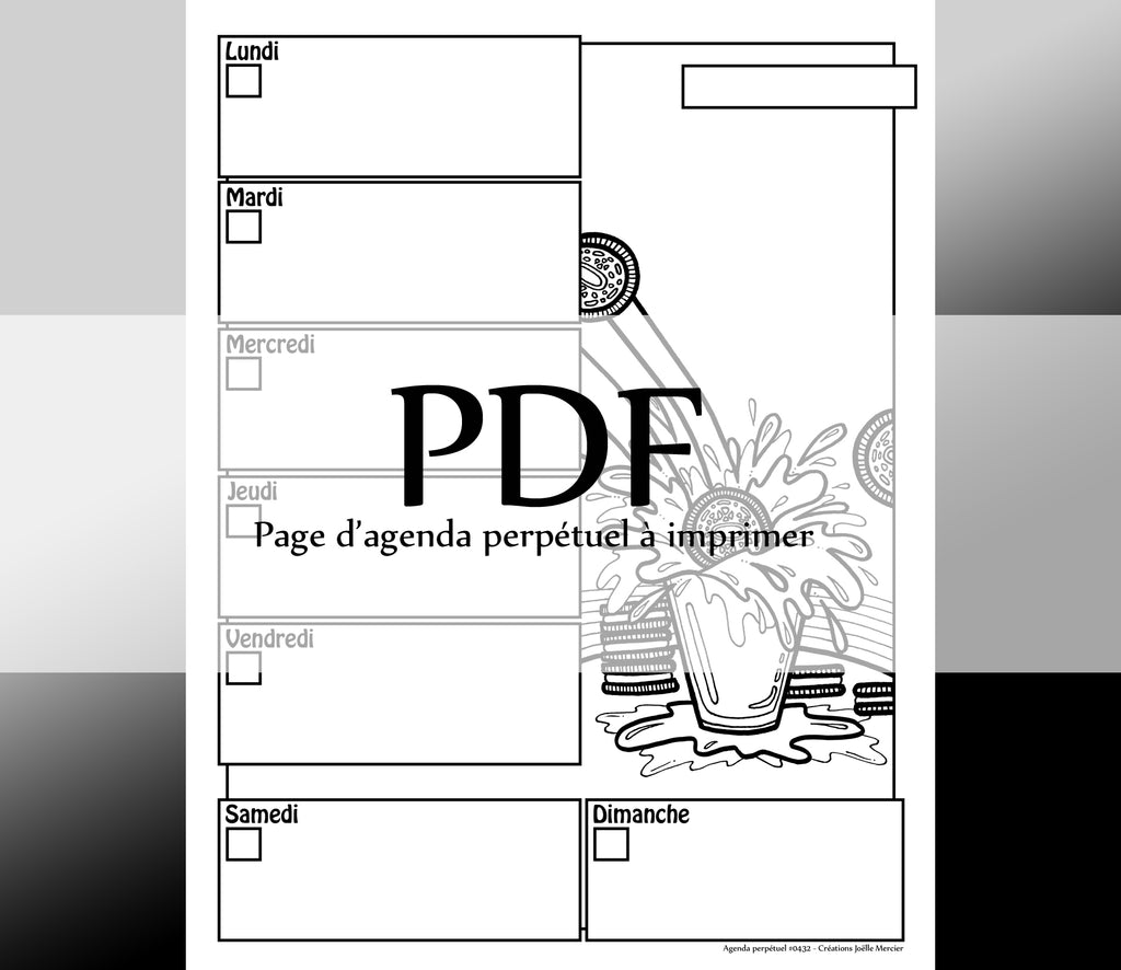 Page #0432 Agenda perpétuel - Téléchargement instantané - PDF à imprimer, LE LANCÉ DU BISCUIT, lait