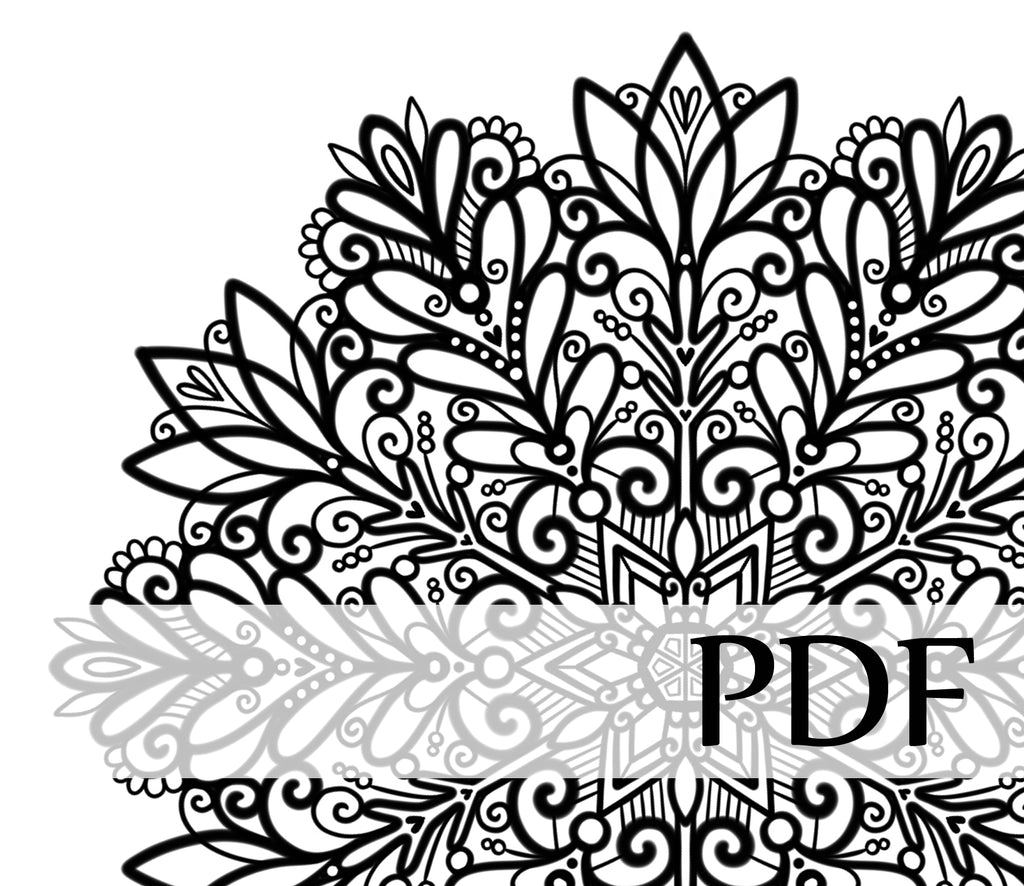 Téléchargement instantané - PDF à imprimer et colorier - Mandala créé numériquement - #10055 FLOCON