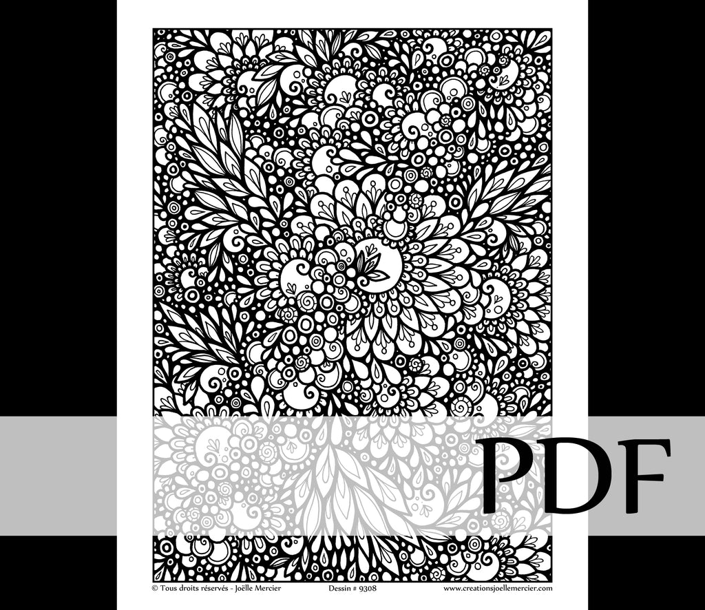 Téléchargement instantané - PDF à imprimer et colorier - ABSTRAIT #9308