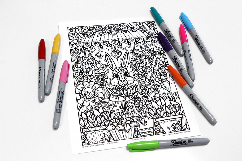 Dessin #9948 - Mandala à colorier imprimé sur carton - LAPINE FLEURISTE