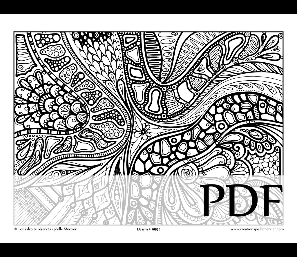 Téléchargement instantané - PDF à imprimer et colorier - ABSTRAIT #9994