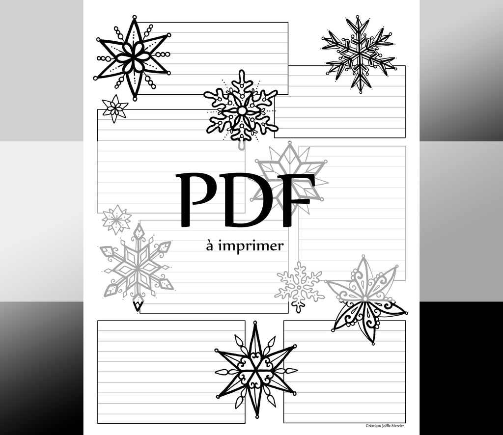 Page - Journal Pensée quotidienne FLOCONS - Téléchargement instantané - PDF à imprimer