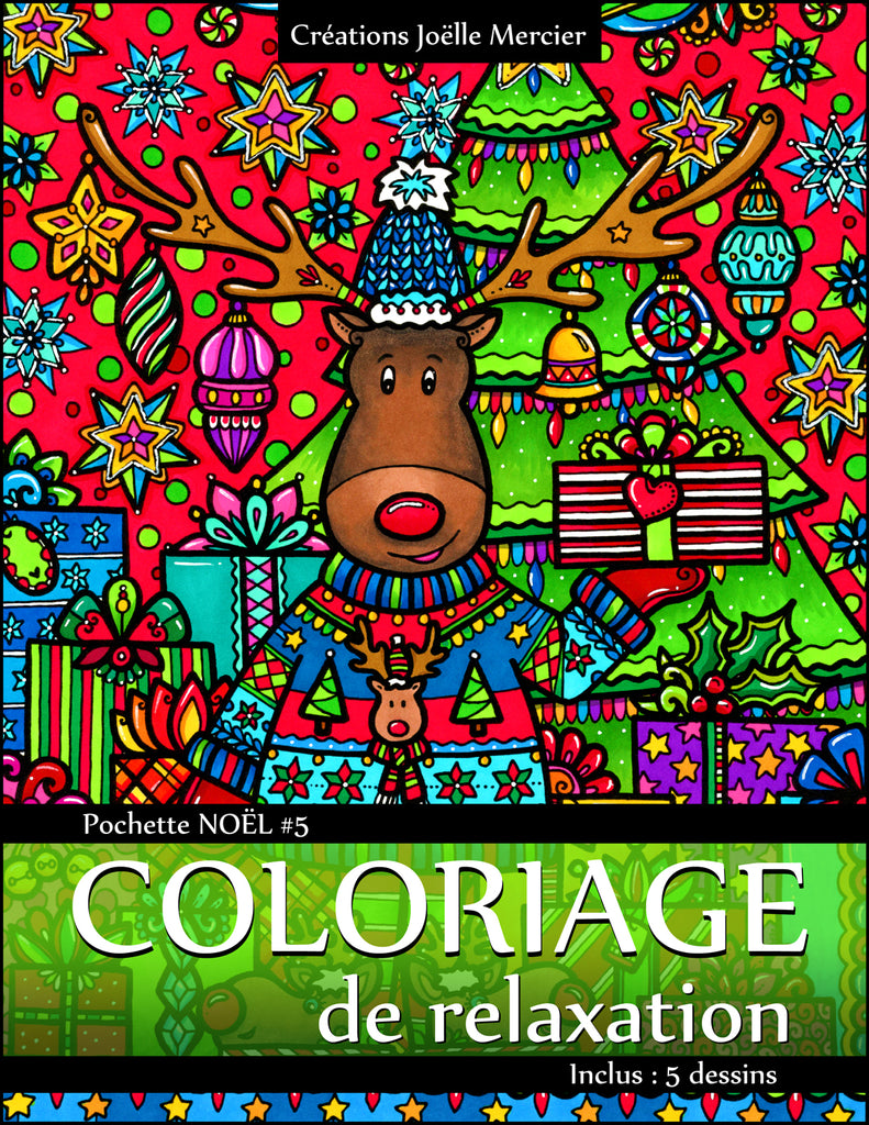 Pochette Noël #5 - 5 dessins - Coloriage de relaxation