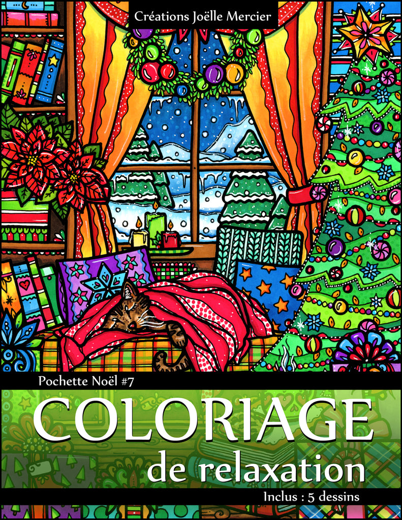 Pochette Noël #7 - 5 dessins - Coloriage de relaxation