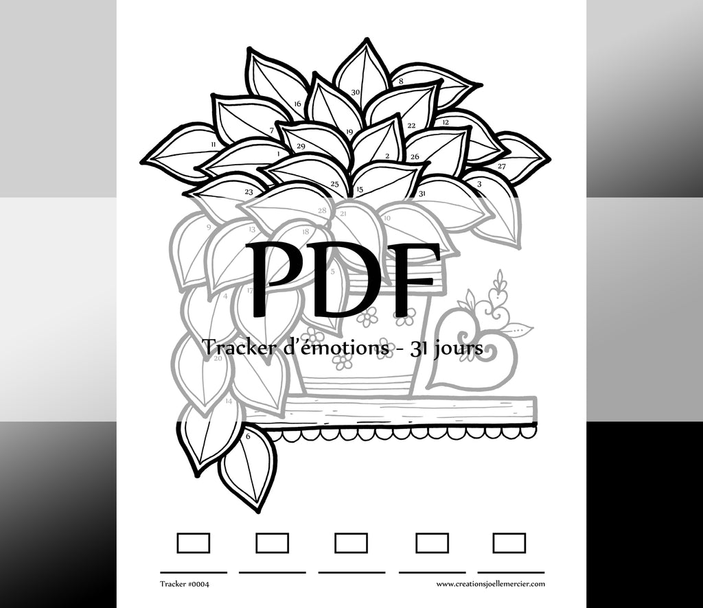 Tracker d'émotions #0004 Plante d'intérieur - Téléchargement instantané - PDF à imprimer