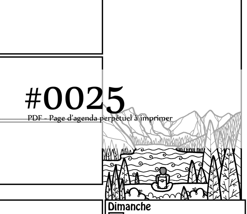 Page #0025 Agenda perpétuel - Téléchargement instantané - PDF à imprimer, PAYSAGE, montagnes, Lac Louise Canada