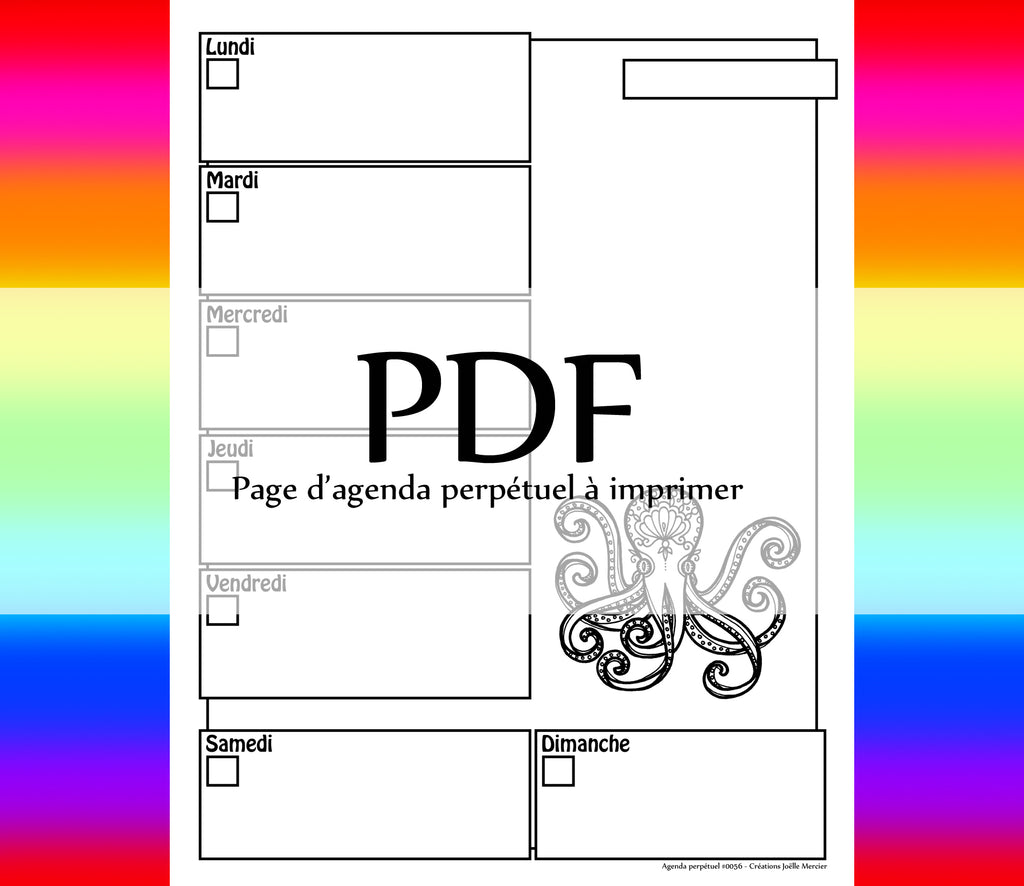 Page #0056 Agenda perpétuel - Téléchargement instantané - PDF à imprimer, PIEUVRE