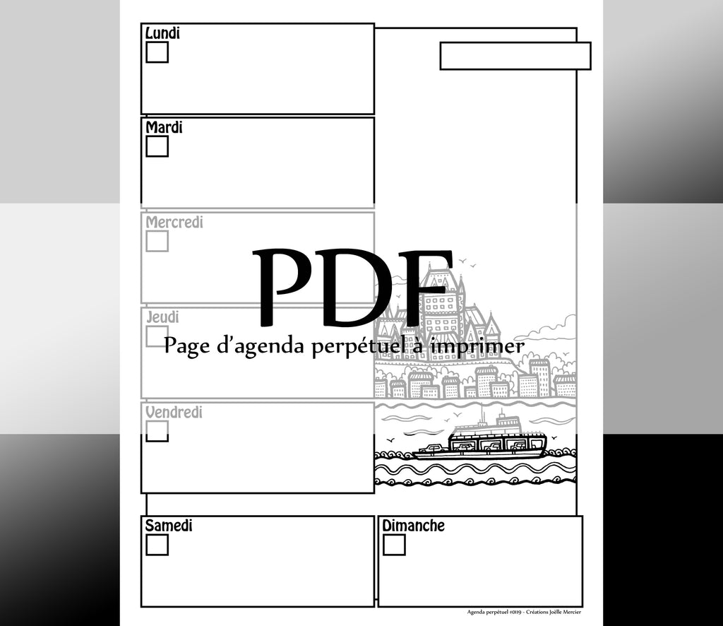 Page #0119 Agenda perpétuel - Téléchargement instantané - PDF à imprimer, CHÂTEAU FRONTENAC QUÉBEC