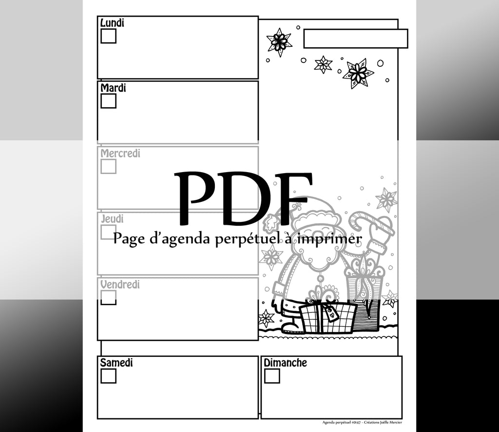 Page #0147 Agenda perpétuel - Téléchargement instantané - PDF à imprimer, PÈRE NOËL