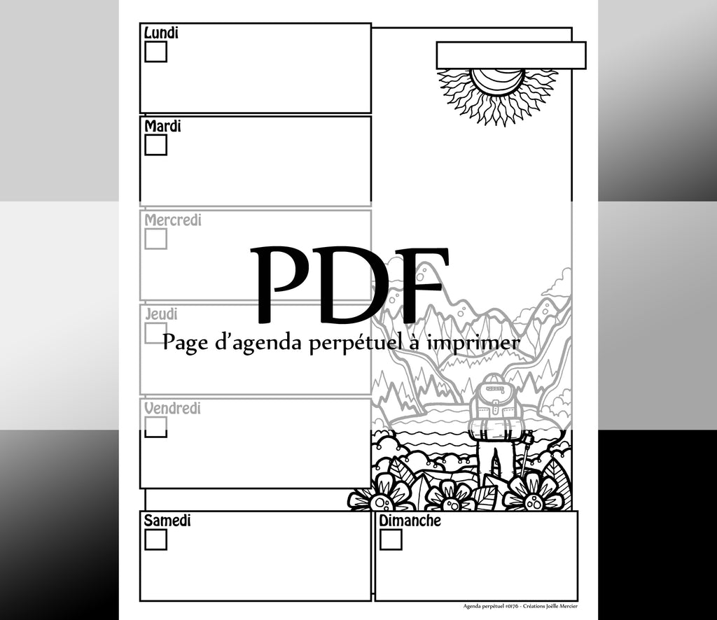 Page #0176 Agenda perpétuel - Téléchargement instantané - PDF à imprimer, RANDONNÉE DANS LES MONTAGNES