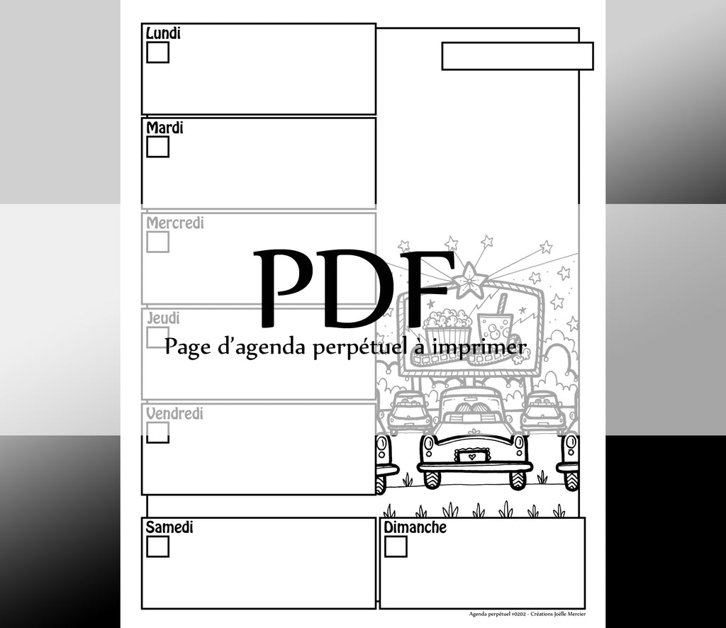Page #0202 Agenda perpétuel - Téléchargement instantané - PDF à imprimer, CINÉ-PARC