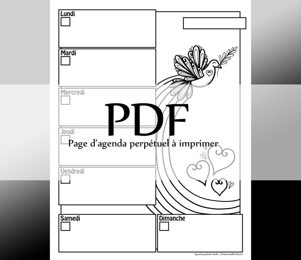 Page #0236 Agenda perpétuel - Téléchargement instantané - PDF à imprimer, PAIX ET AMOUR