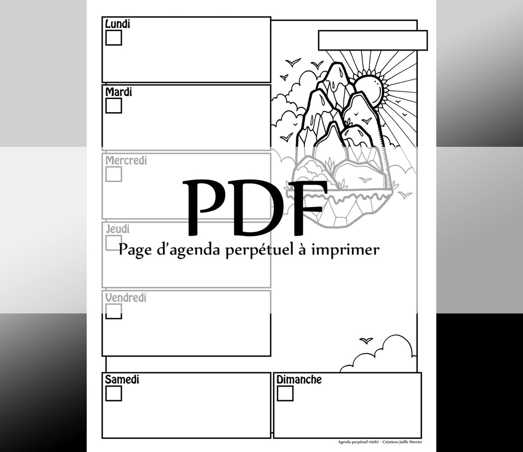 Page #0267 Agenda perpétuel - Téléchargement instantané - PDF à imprimer, MONTAGNES VOLANTES