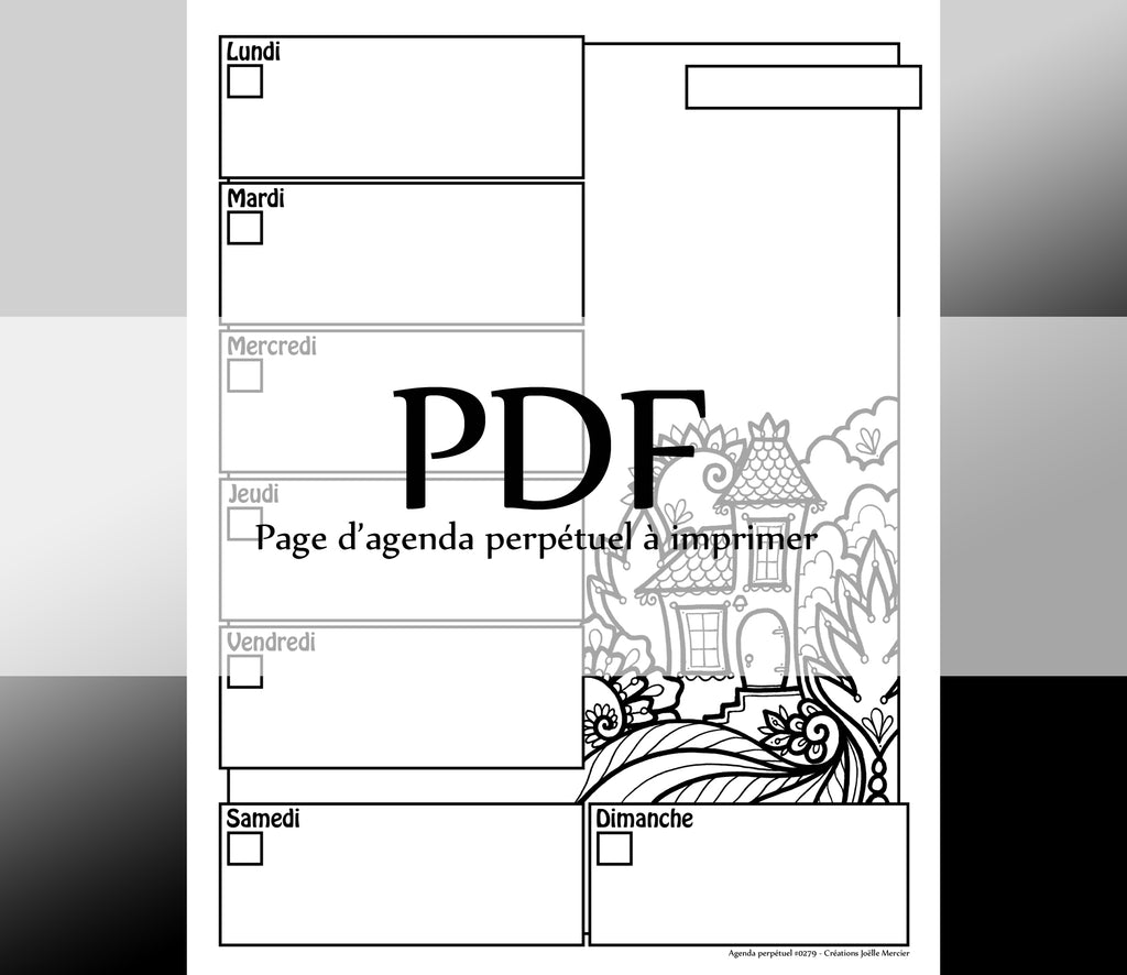 Page #0279 Agenda perpétuel - Téléchargement instantané - PDF à imprimer, MAISON DU BOISÉ