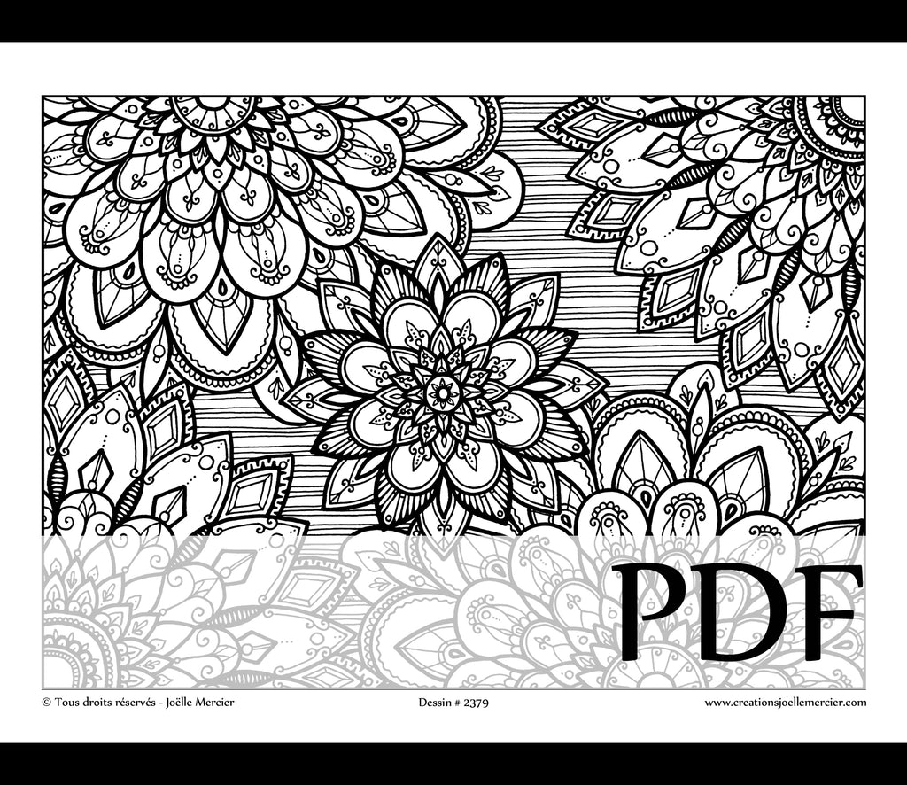 Téléchargement instantané - PDF à imprimer et colorier - Fleurs #2379