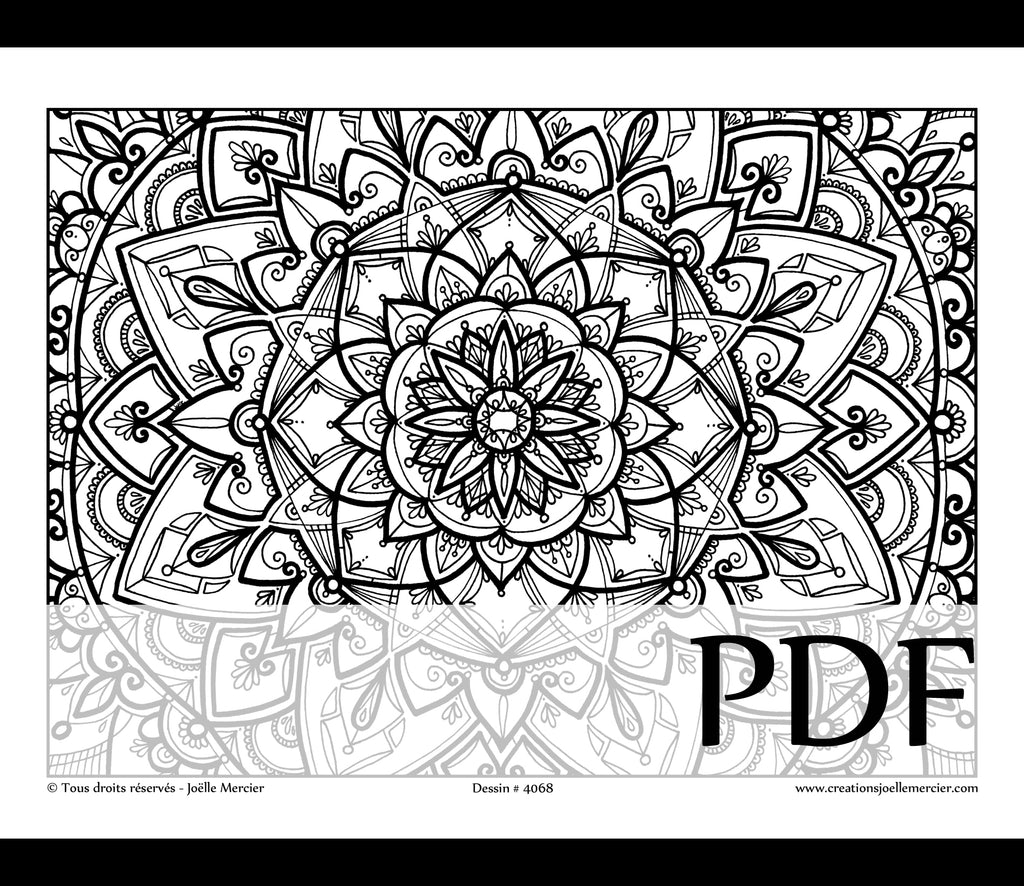Téléchargement instantané - PDF à imprimer et colorier - Fleur #4068