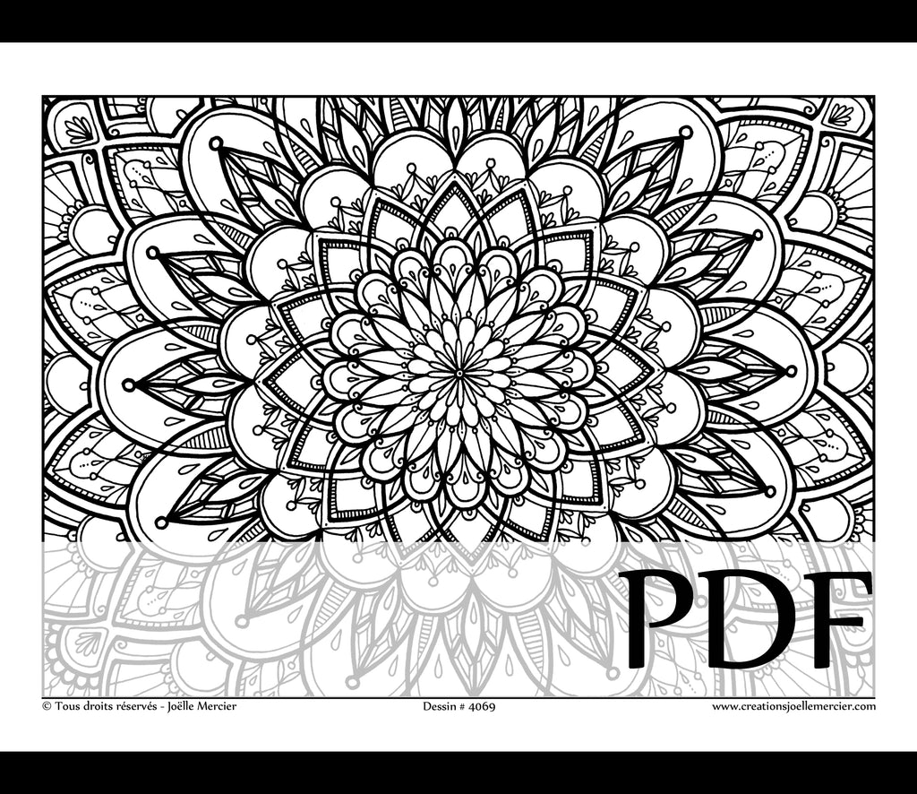 Téléchargement instantané - PDF à imprimer et colorier - Fleur #4069