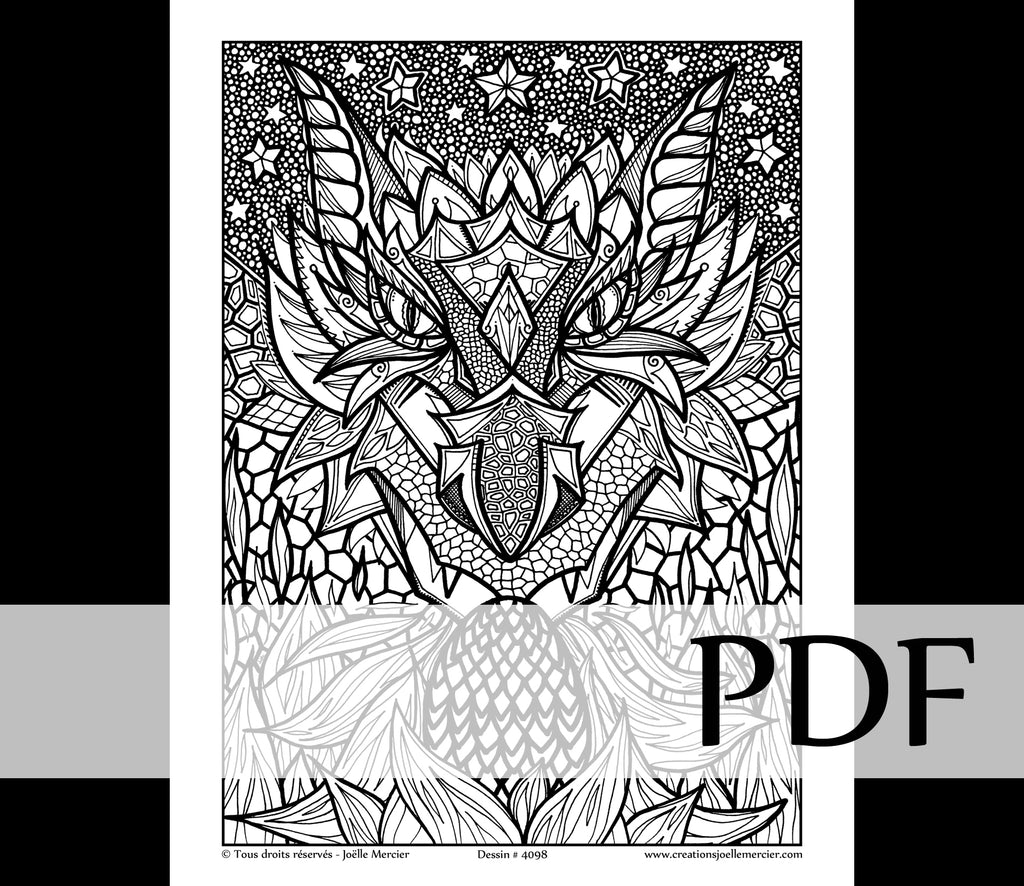 Téléchargement instantané - PDF à imprimer et colorier - Oeuf de dragon #4098