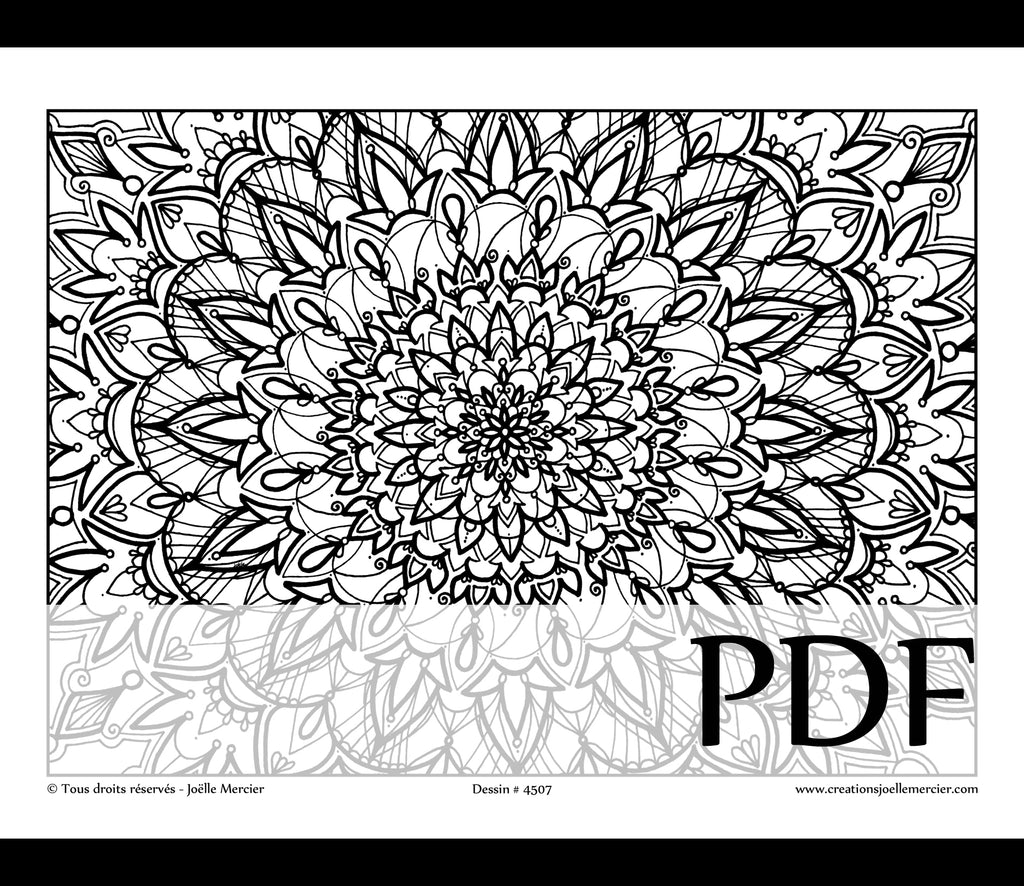 Téléchargement instantané - PDF à imprimer et colorier - Fleur #4507