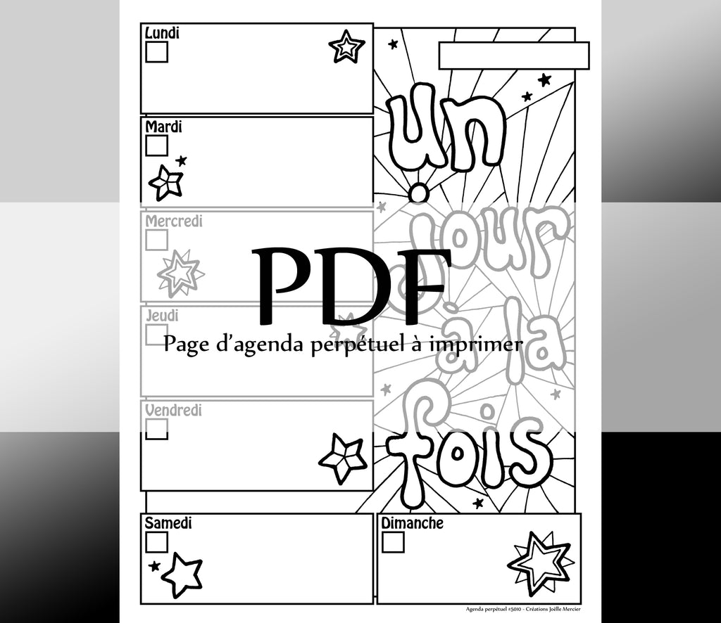 Page #5010 Agenda perpétuel - Téléchargement instantané - PDF à imprimer, UN JOUR À LA FOIS