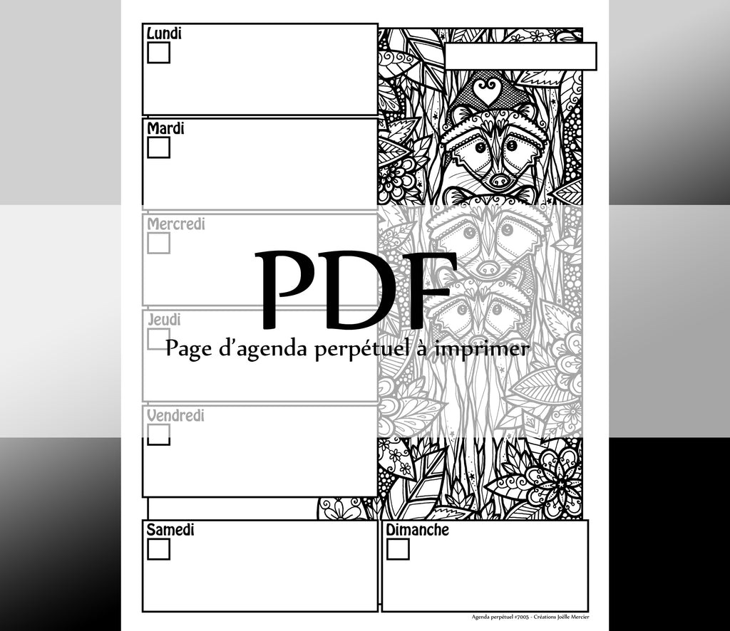 Page #7005 Agenda perpétuel - Téléchargement instantané - PDF à imprimer, RATONS-LAVEURS 6734