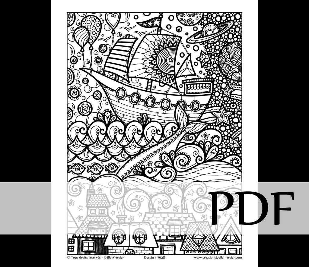 Téléchargement instantané - PDF à imprimer et colorier - RÊVER D'AVENTURES #7628