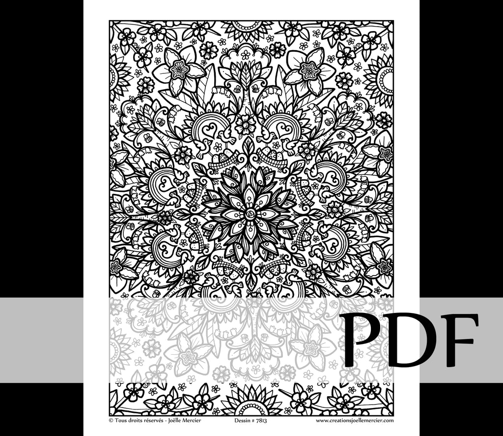 Téléchargement instantané - PDF à imprimer et colorier - ÉVEIL DU PRINTEMPS #7813