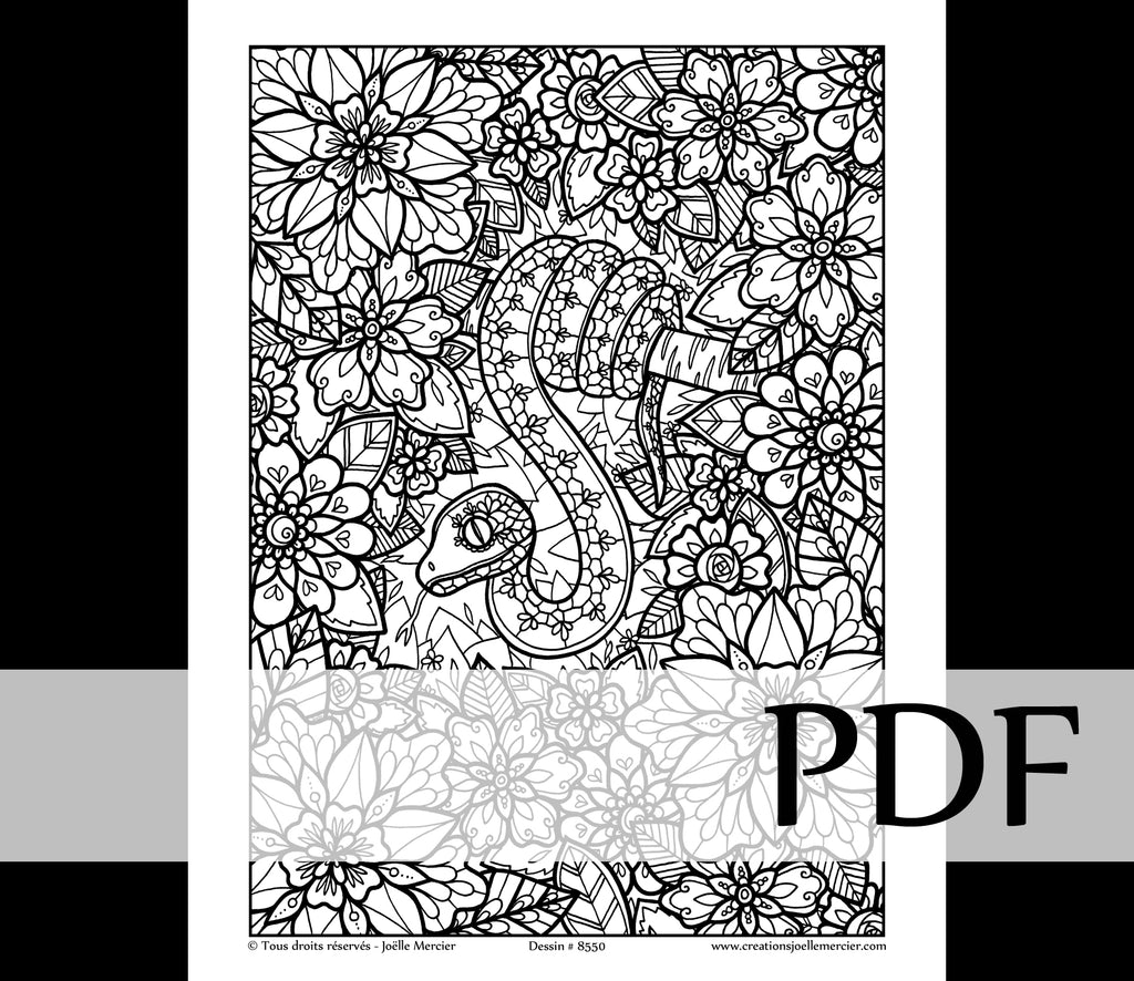 Téléchargement instantané - PDF à imprimer et colorier - SERPENT #8550