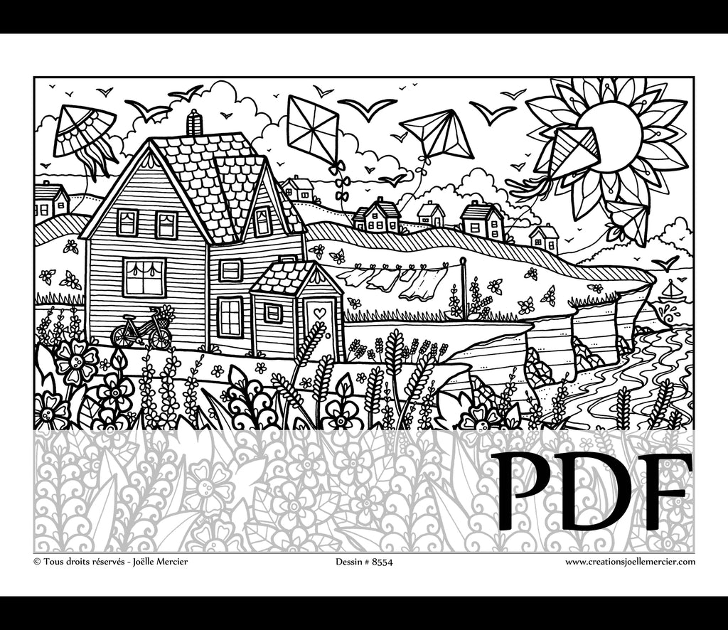 Téléchargement instantané - PDF à imprimer et colorier - Les îles de la Madeleine #8554