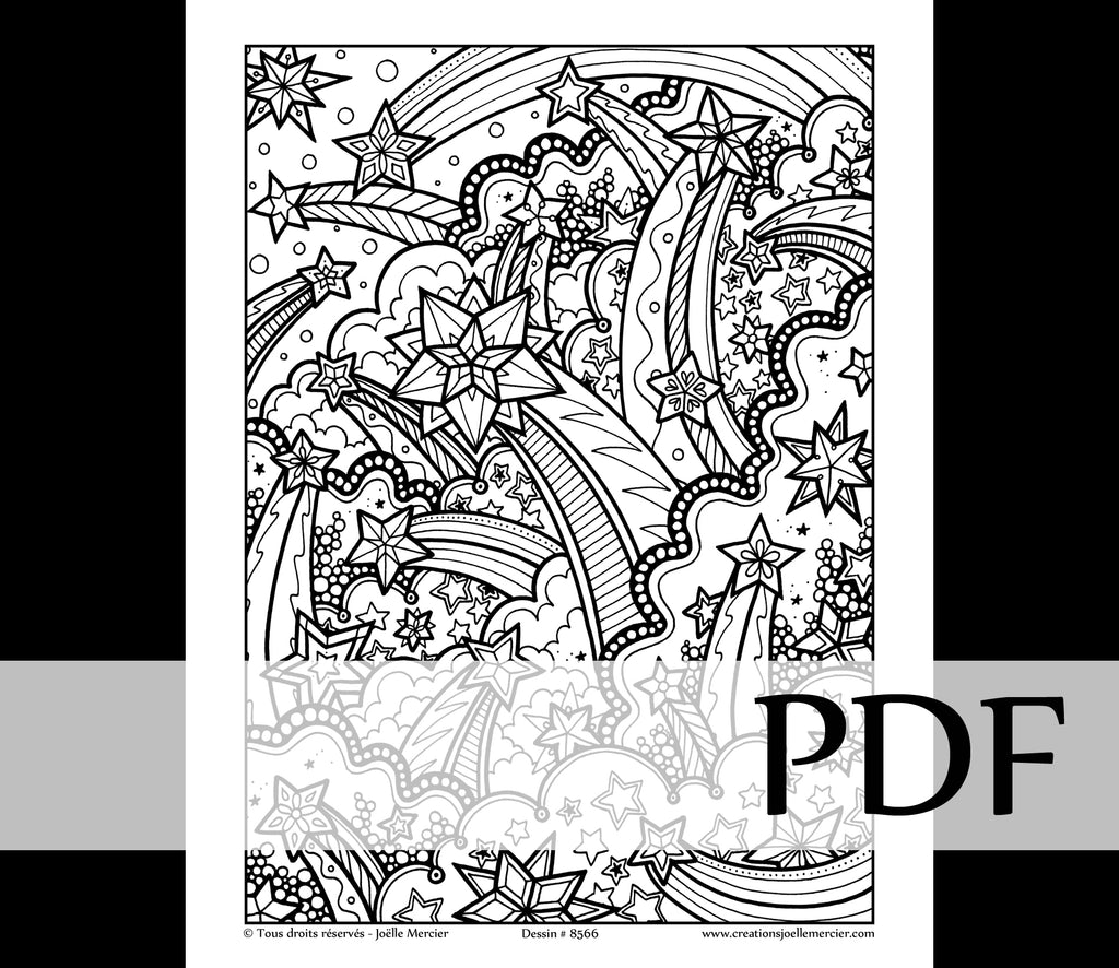 Téléchargement instantané - PDF à imprimer et colorier - NÉBULEUSE ÉTOILÉE #8566
