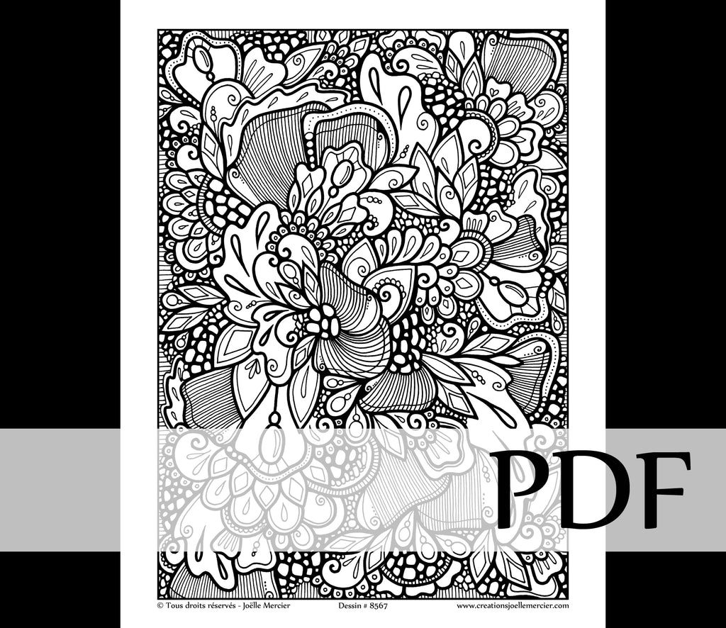 Téléchargement instantané - PDF à imprimer et colorier - ABSTRAIT #8567