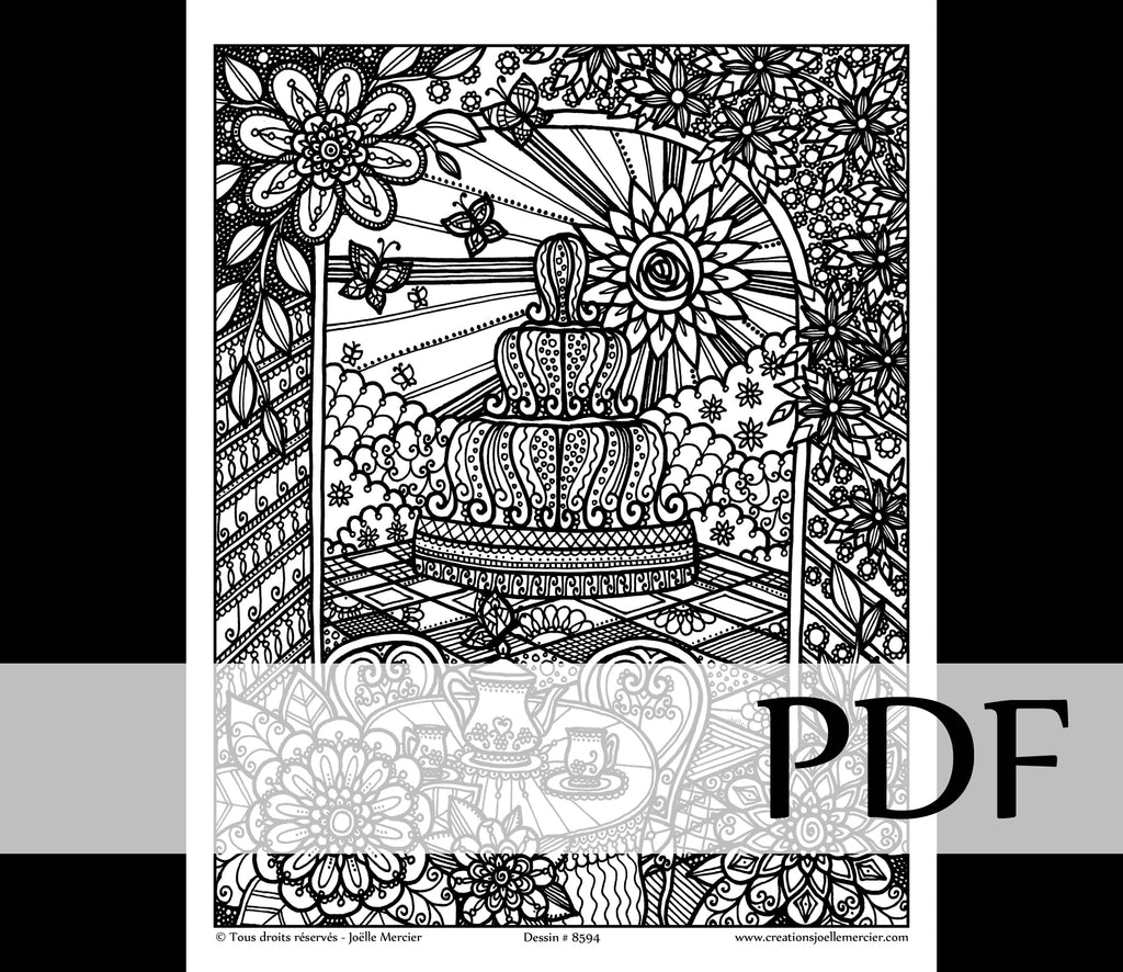 Téléchargement instantané - PDF à imprimer et colorier - Jardin secret #8594