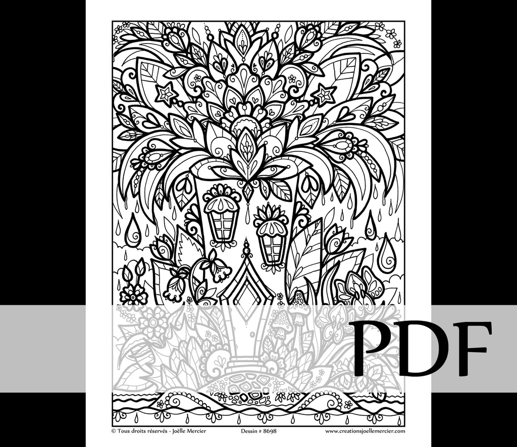 Téléchargement instantané - PDF à imprimer et colorier - LA MAISON ÉCHEVELÉE #8698