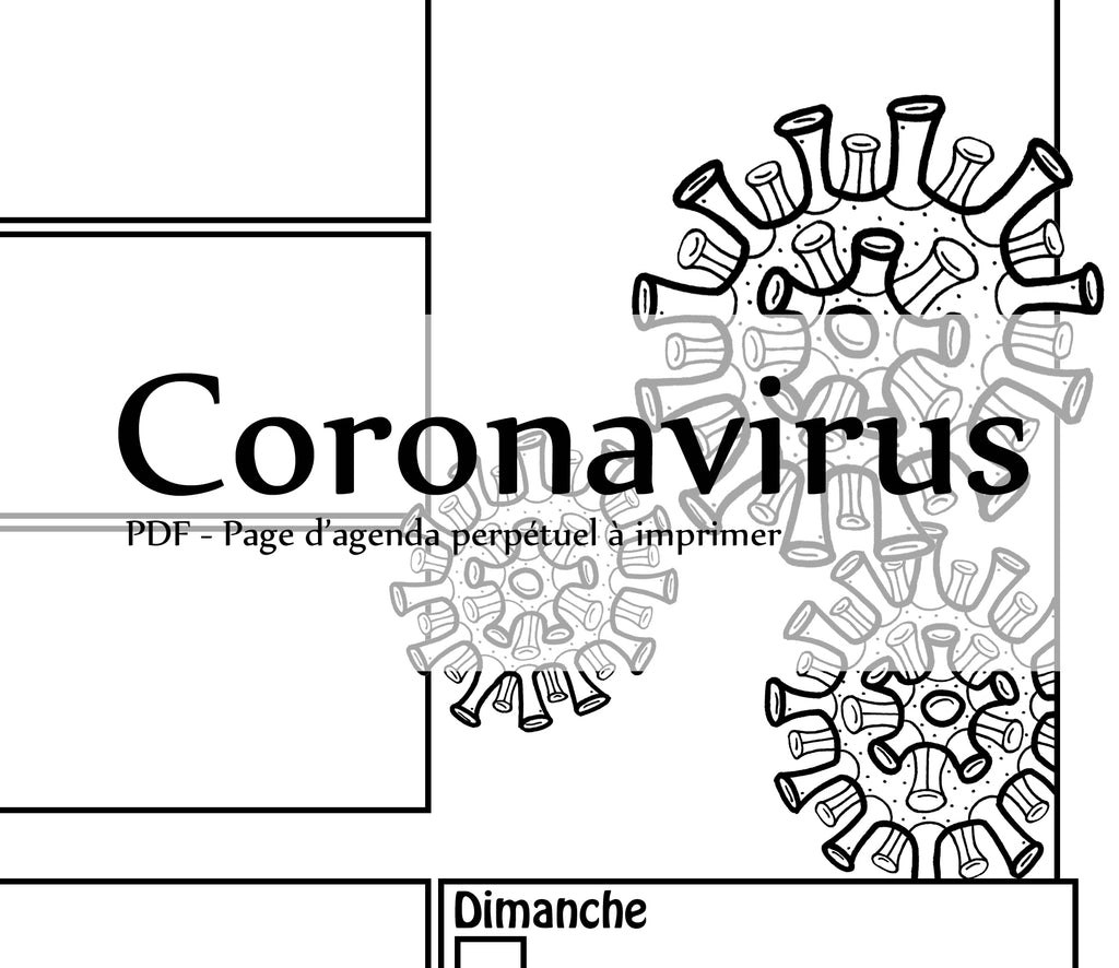 Page #CORONAVIRUS Agenda perpétuel - Téléchargement instantané - PDF à imprimer, COVID-19