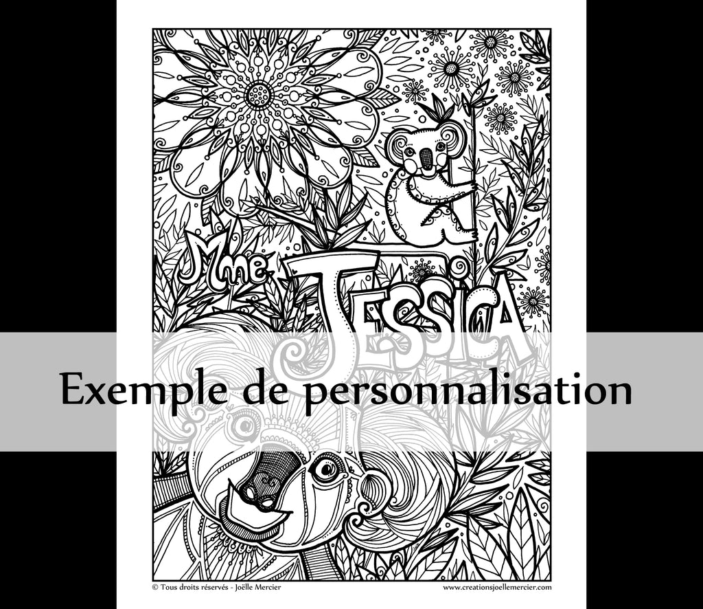 Personnalisation d'un dessin, VERSION PDF à imprimer vous-même