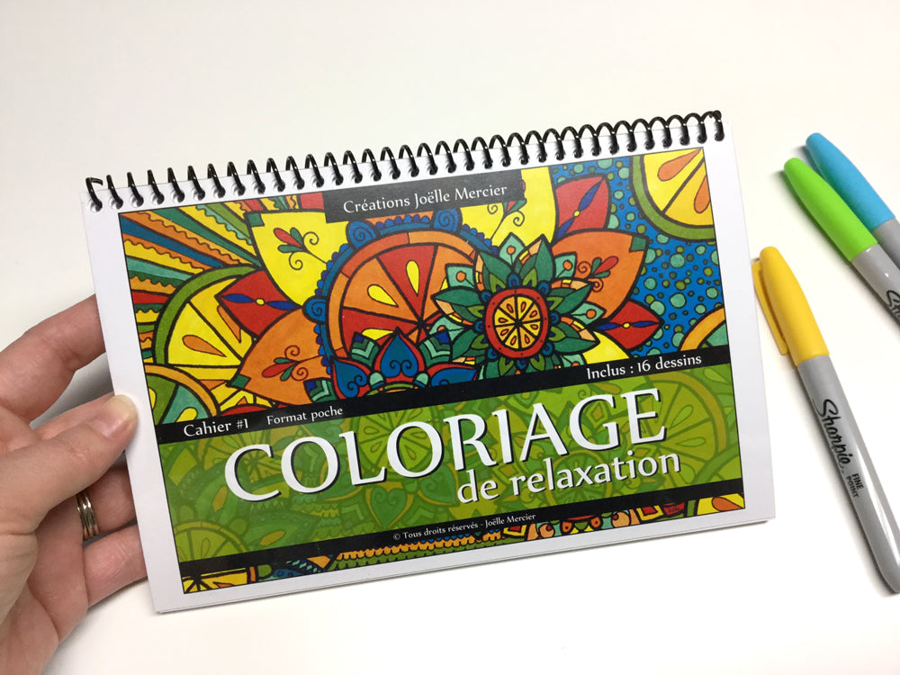Cahier de coloriage COOL & RELAX 1 Format POCKET pour Adultes: 45 DESSINS  ÉLABORÉS À EMPORTER POUR COLORIER OÙ VOUS VOULEZ (16,99 x 24,40 cm)
